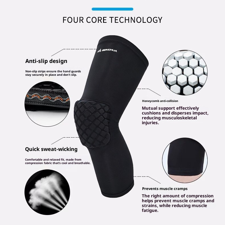 Sports Knee Pads, Lightweight Elbow Pads, Honeycomb Anti-Collision And Shock-Absorbing Protective Gear For Autumn And Winter Basketball, Badminton, Cycling And Running photo 4