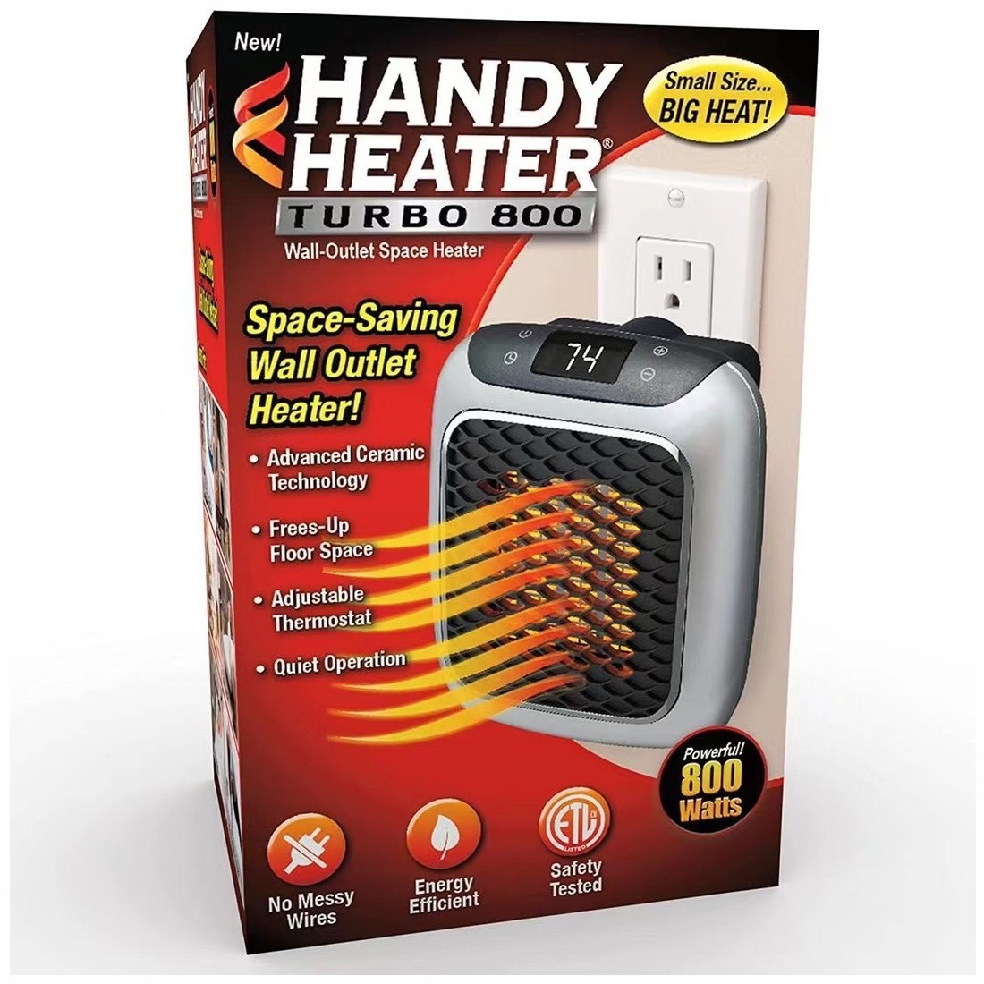 800W Electric Space Heater Low Energy Ceramic Fast Heating Fan Heater Portable photo 7