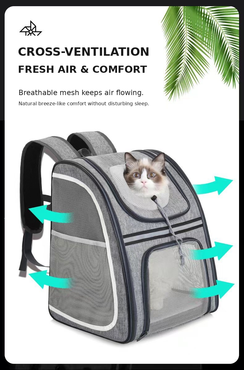Cat Backpack Carrier Large Pet Backpack For Small Dog Medium Cat Puppy Kitten Bunny Up To 13lbs, Ventilated Mesh Dog Collapsible Travel Backpack For Hiking Walking Outdoor photo 8