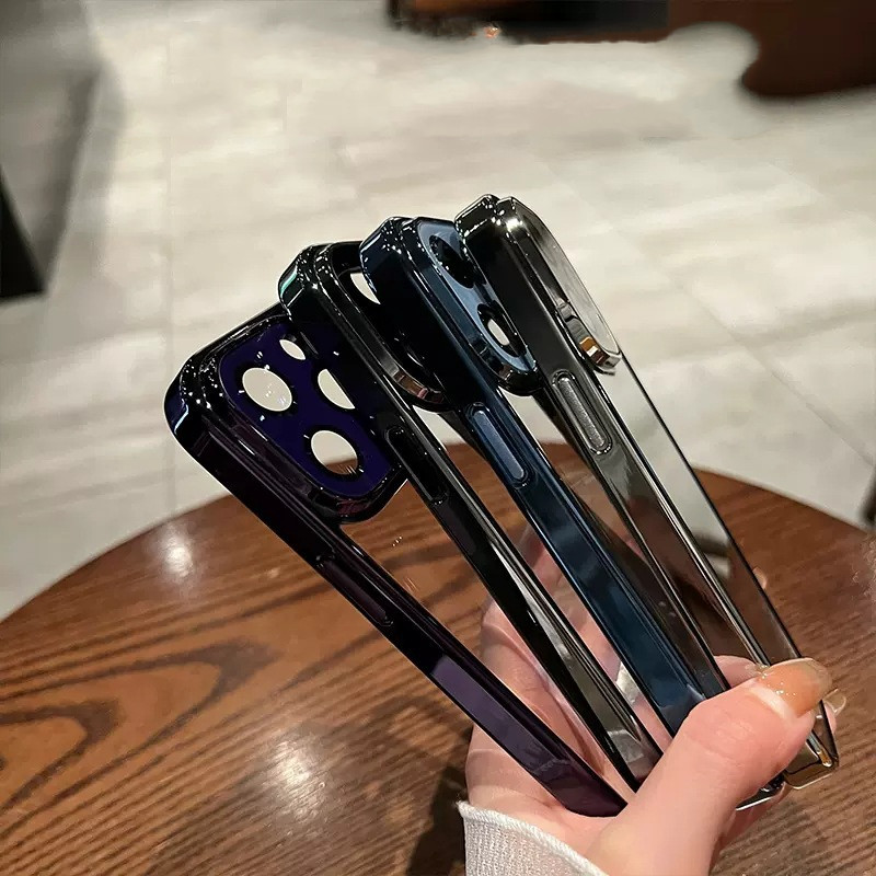 Electroplated Invisible Bracket Transparent Hard Shell Protective Cover photo 2