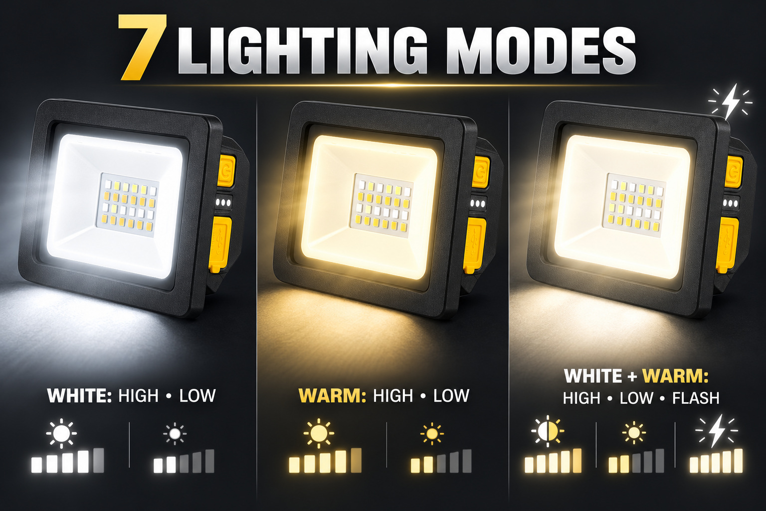 Rechargeable Magnetic Battery Display Type C LED Work Light Base Hanging W897 SMD 2835 Flood photo 2