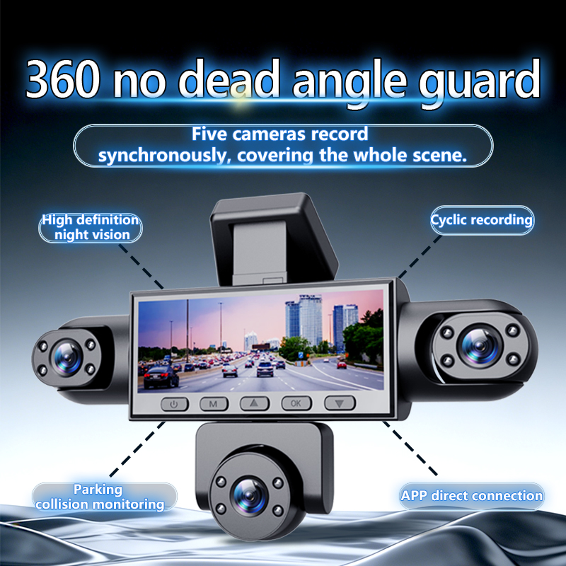 Five Camera Driving Recorder, 1080P High-definition Night Vision, Mobile App For Viewing Videos photo 3