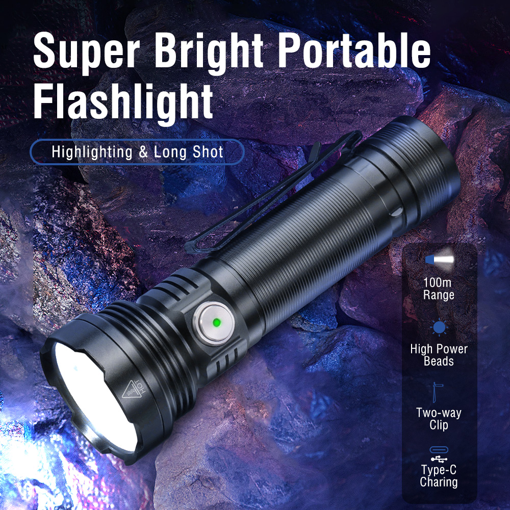 BORUIT ET28 Super Bright Led Torch Rechargeable Compact Flashlight IPX65 photo 3