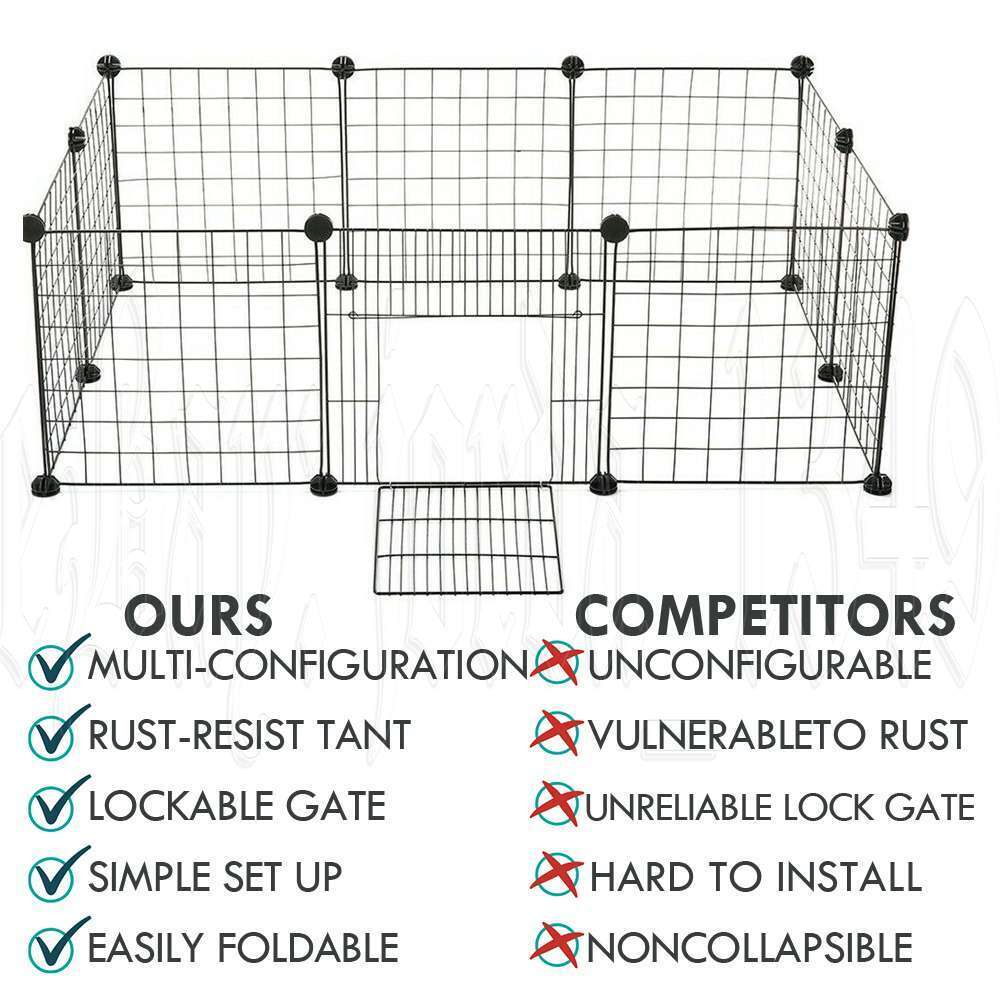 Pet Dog Playpen Enclosure 10 Panel 14in Puppy Exercise Cage Fence Play Pen AUS photo 7