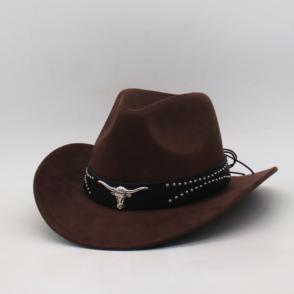 Retro Western Cowboy Hat With Horn Decorative Buckles - Leather Cap For Parents And Children - Outdoor Prairie Photography Hat - Knight's Cap photo 6