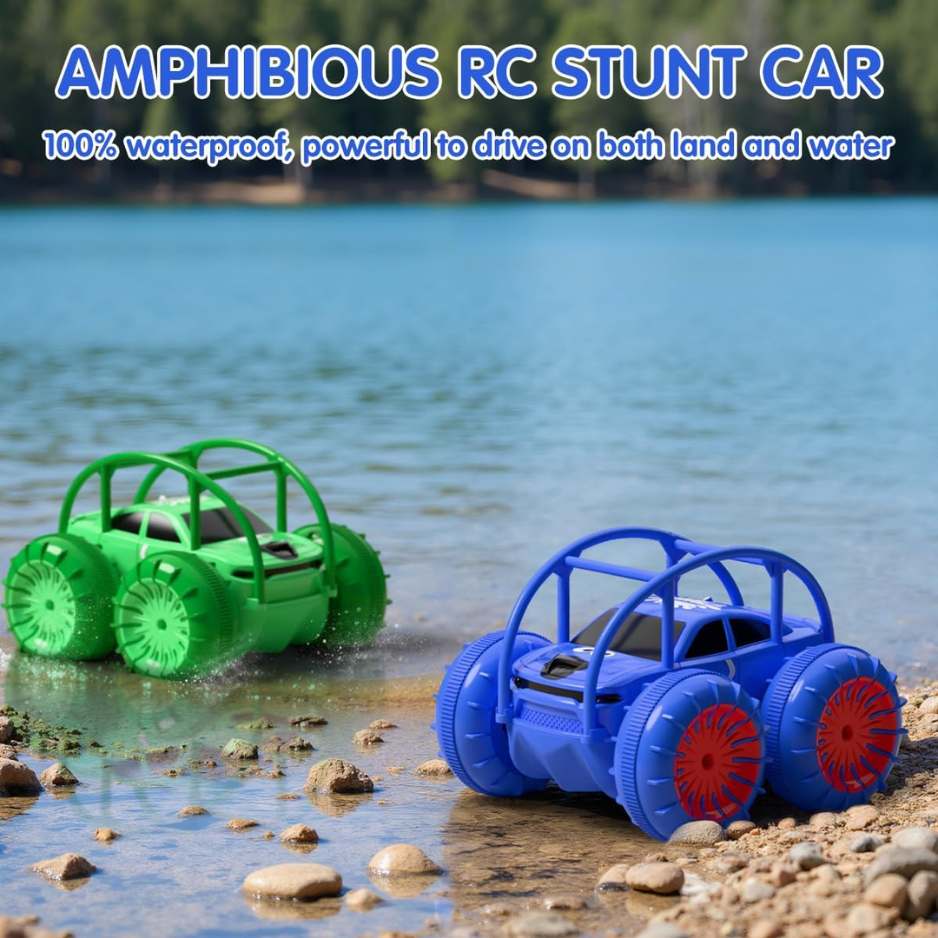 Remote Control Car, Fast Direct Charging RC Cars Amphibious 360 Rotating LED Rechargeable Stunt Car 2.4Ghz 4WD All Terrain RC Race Cars Toy Christmas Birthday Gift For Kids Boys Girls photo 2