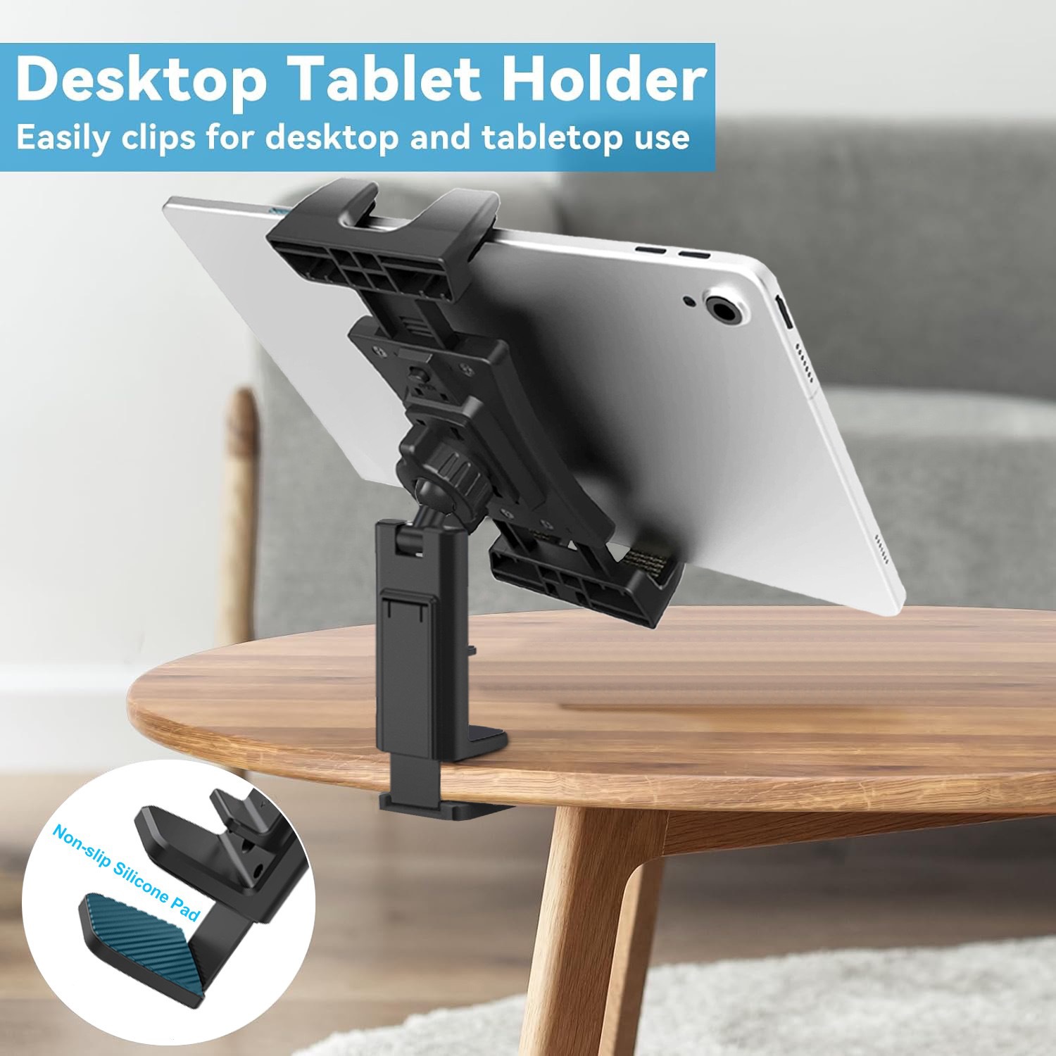 Rotatable Multi-functional Clip Phone & Tablet Holder, Lazy Stand For Live Streaming & Video Watching On Airplane, High-speed Rail And Desktop photo 6