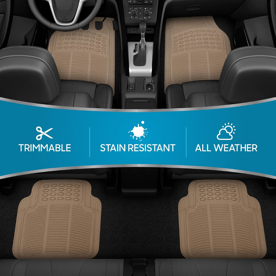 Floor Mats For Cars Trucks SUV, 4-Piece All-Weather Car Mats With Universal Fit Design, Durable Car Floor Mat With Capture Ridges, Waterproof Rubber Floor Mat For Cars photo 6
