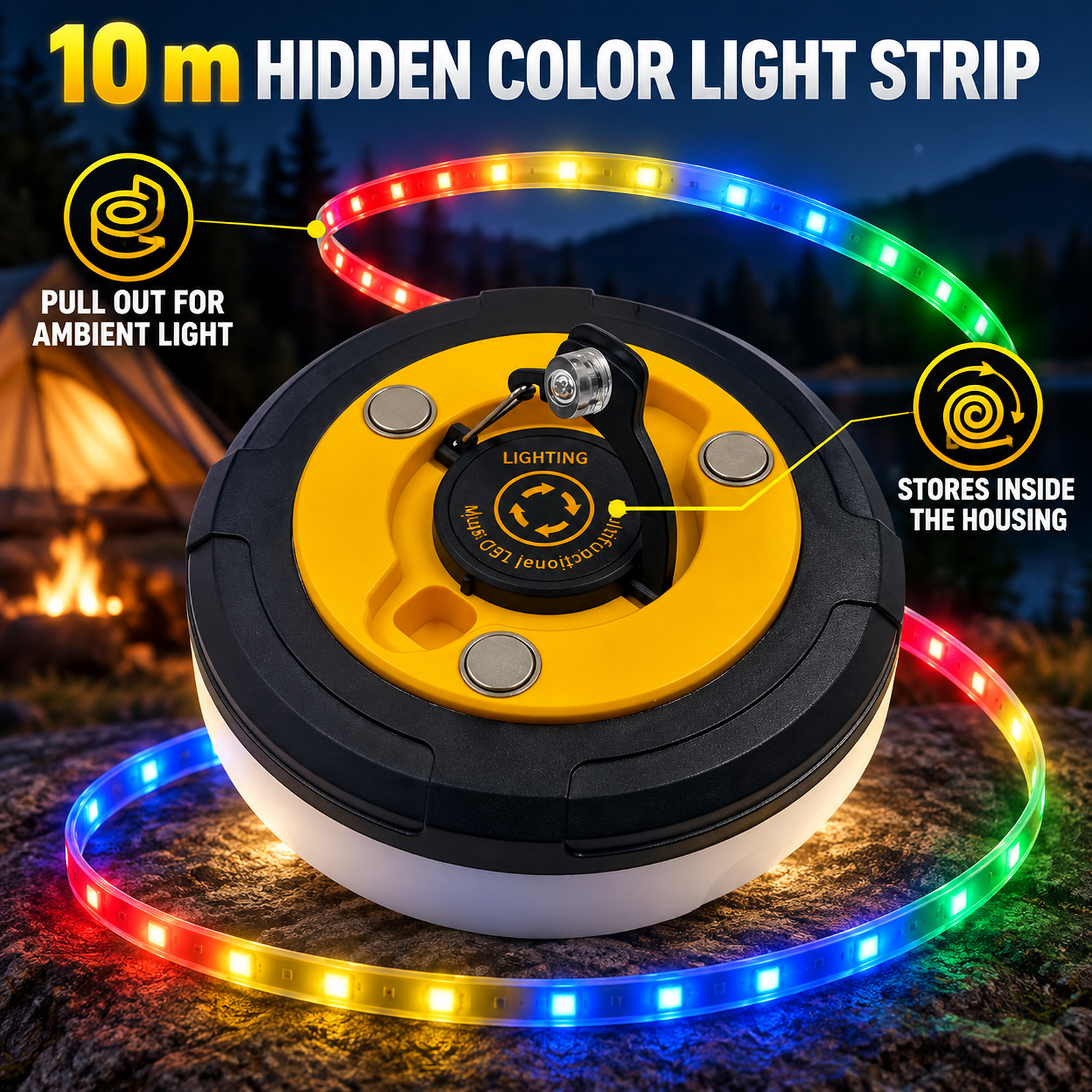 D88 1 Camping Lantern 2400mAh Magnetic Mount Hanging Hook Type C For Outdoor Factory Supply photo 3