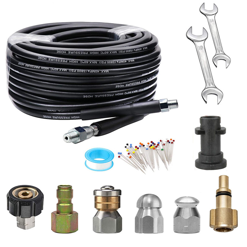 30M Sewer Jetter Kit For Pressure Washer Cleaner Hose 5800PSI NPT 1&4 Hose photo 7