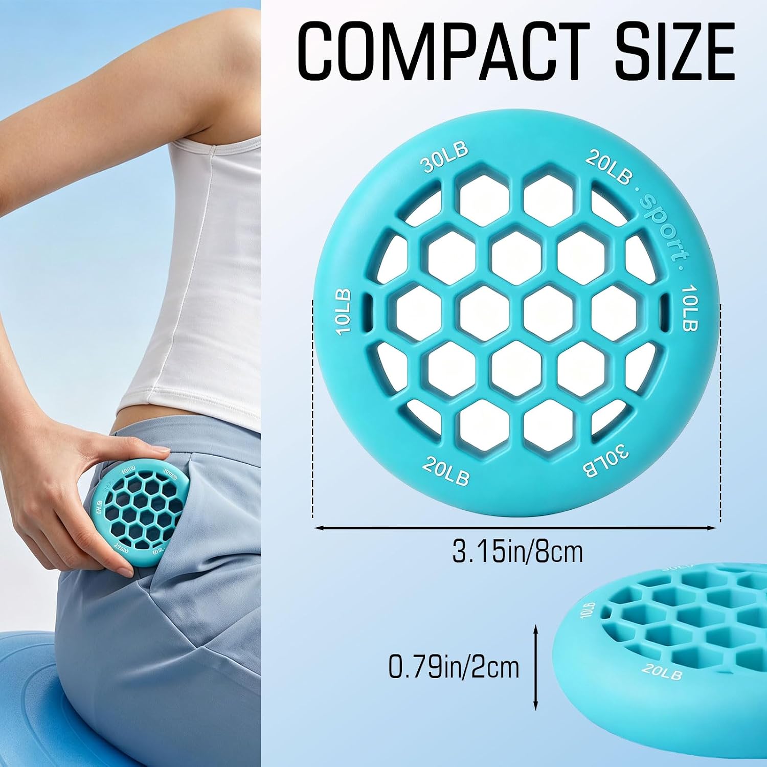 Honeycomb Adjustable Silicone Hand Exerciser & Grip Strengthener Rings, 10-60 LB Finger Exerciser & Grip Ball For Hand Strengthening, Rehabilitation, And Fitness Training photo 5