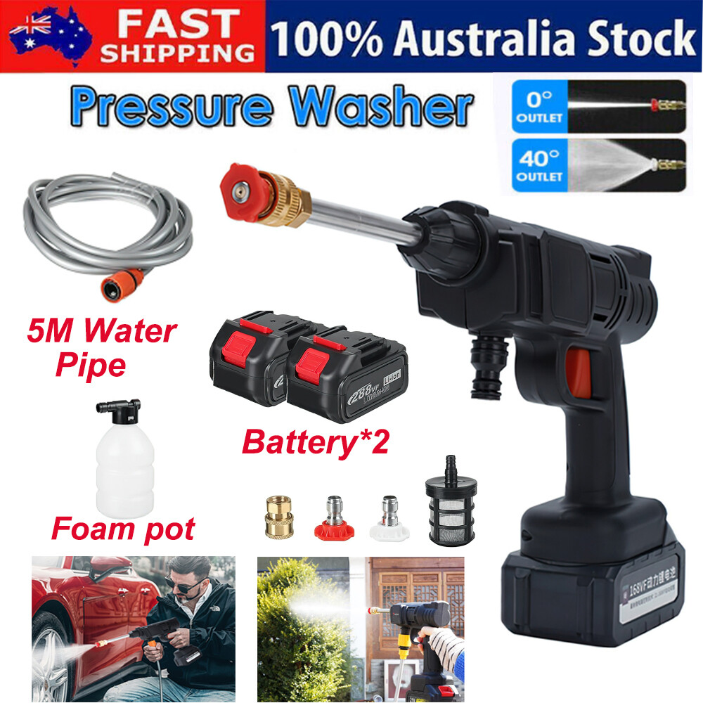 1500W 60Bar 15000mAh Cordless High Pressure Car Washer Spray Water Gun 2 Battery photo 4