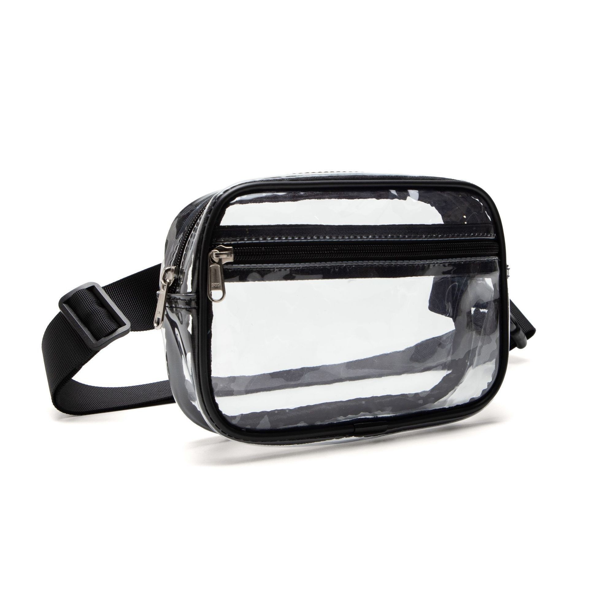 Transparent PVC Toiletry Bag, Waterproof, Portable, Large Capacity Crossbody Makeup Bag, Outdoor Sports Storage Bag, Waist Bag - Black photo 5