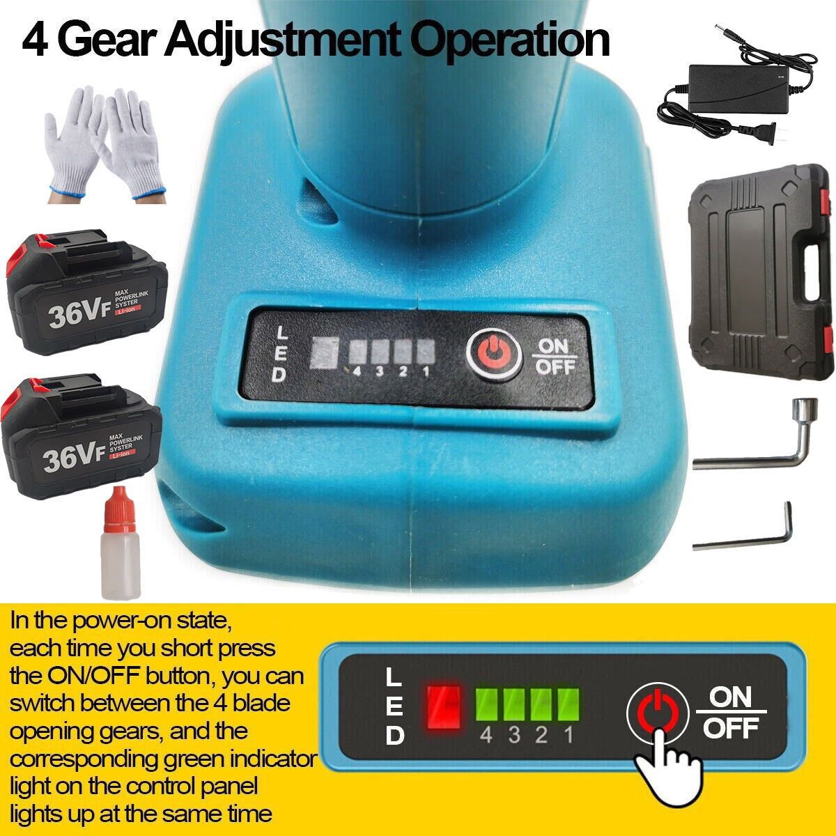 30mm Cordless Brushless Electric Pruning Shears Secateur For 18V Battery photo 3