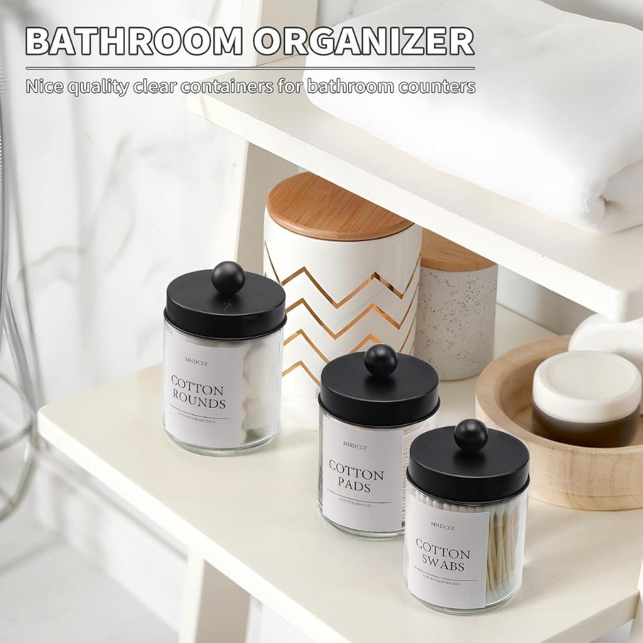 Bathroom Organizers And Storage,4 Pack,48 Oz Total,Bathroom Accessories,Bathroom Decor,Bathroom Storage And Organization,Qtip Holder For Room Decor Aesthetic photo 3
