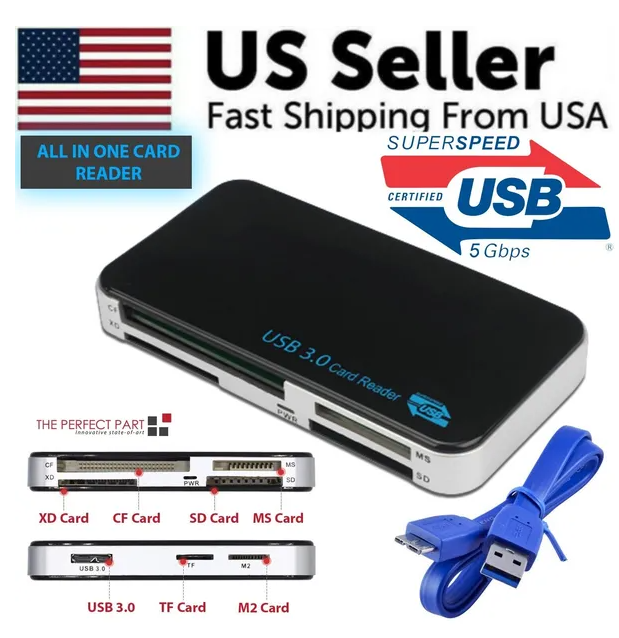 USB 3.0 Memory Card Reader Adapter 5GBPS Fit For CF  TF  SD Micro SD XD M2 MS Card photo 6