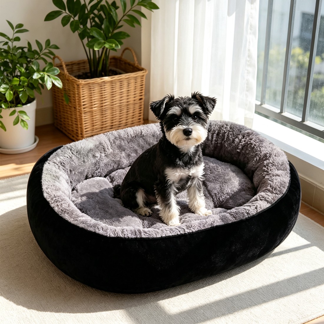 Dog Bed Cat Beds Soft Washable Fleece Puppy Cushion Warm Pet Basket Large Dog photo 4