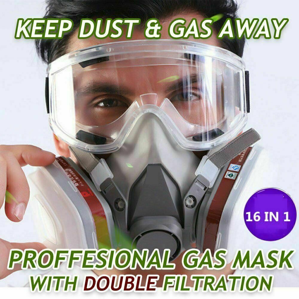 17 In 1 Full Face Mask 6200 Gas Mask Facepiece Spray Respirator Filter Chemical photo 3