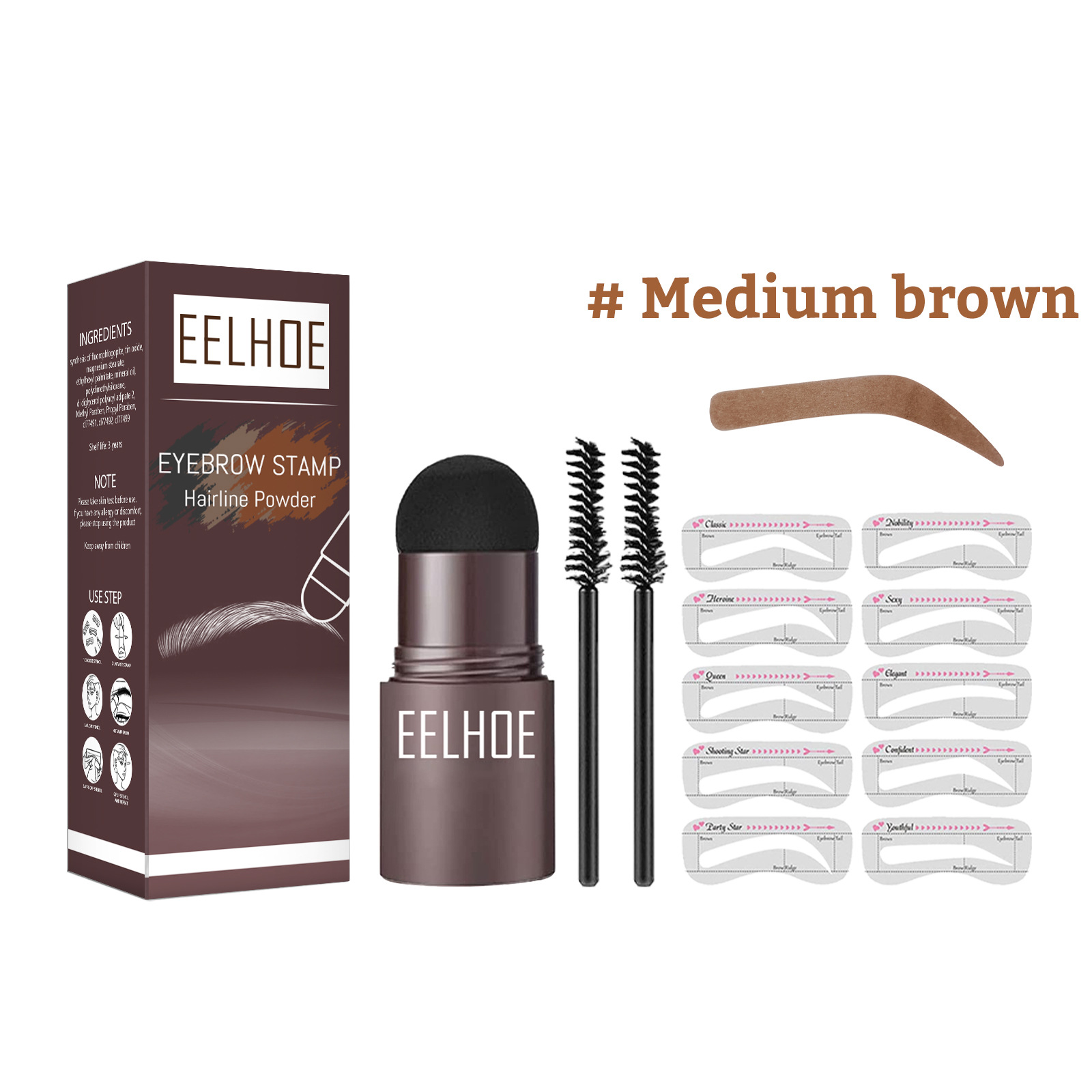Eyebrow Print Powder 2g Medium Brown Set 1Box photo 1