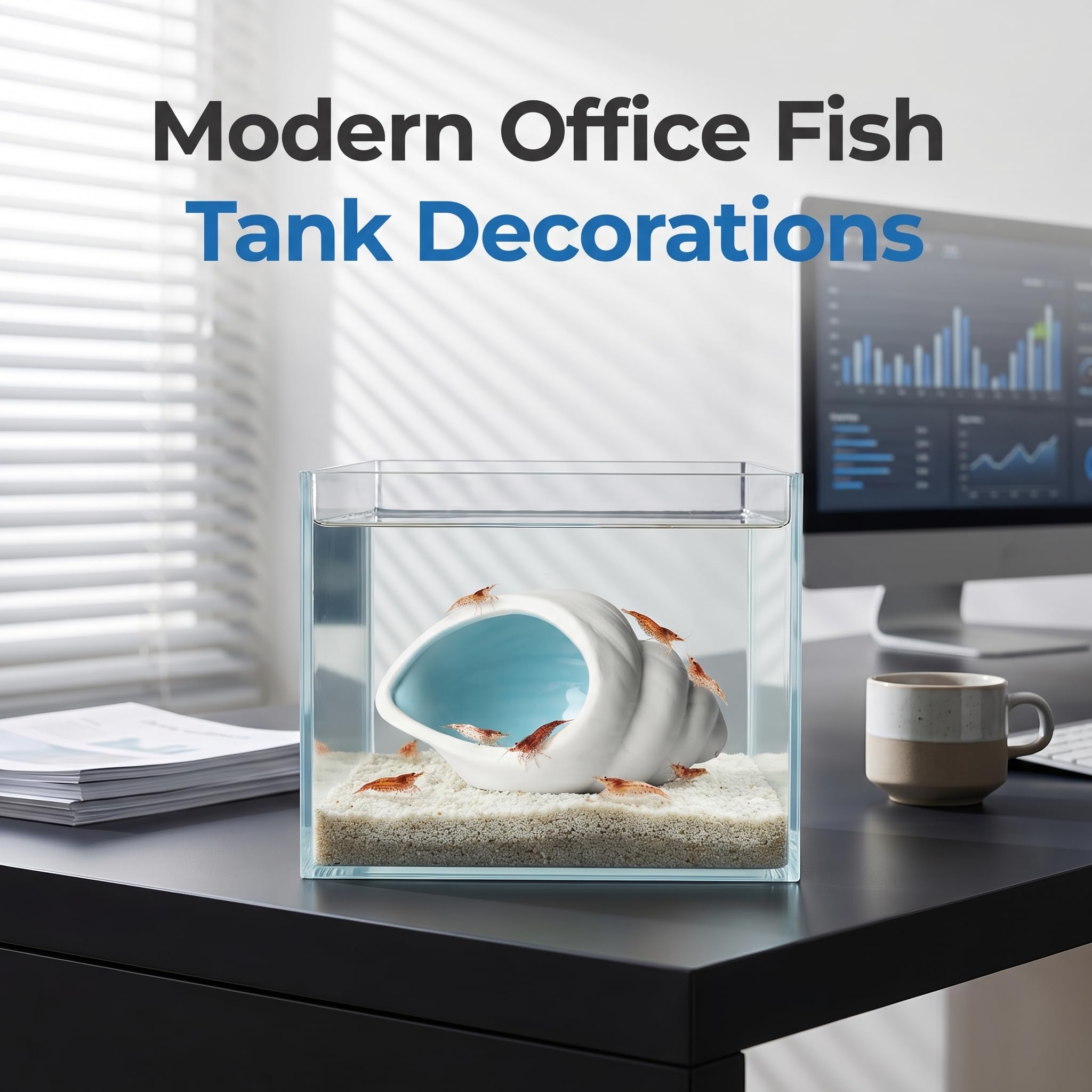 Ceramic Aquarium Cave For Betta Fish Tank Decor, White Conch Shell Hideout, Smooth Glaze Fish Tank Accessories & Decorations For Betta Fish, Shrimp, Pleco photo 6