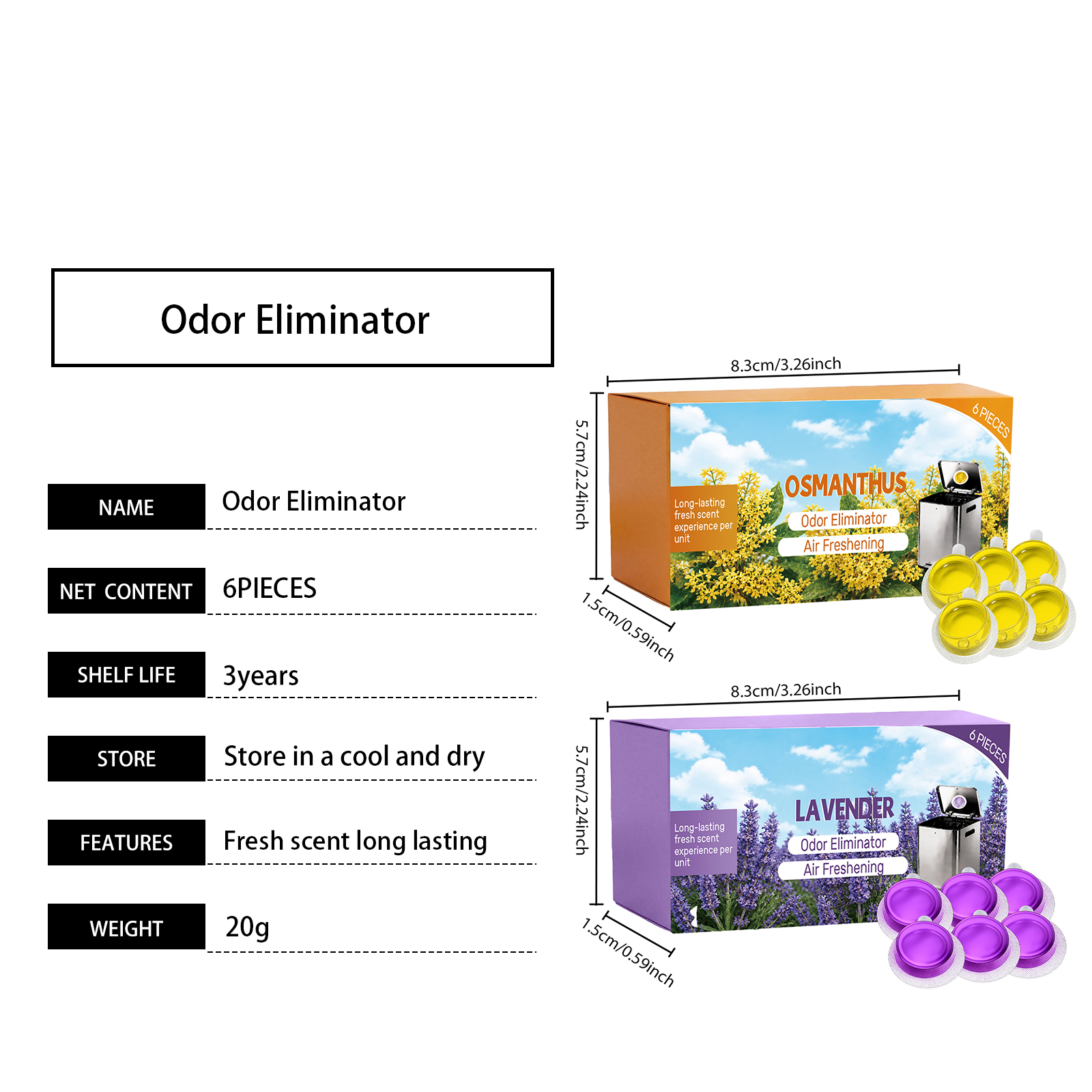 Garbage Bin Deodorant  Lavender  6pcs 1box photo 7