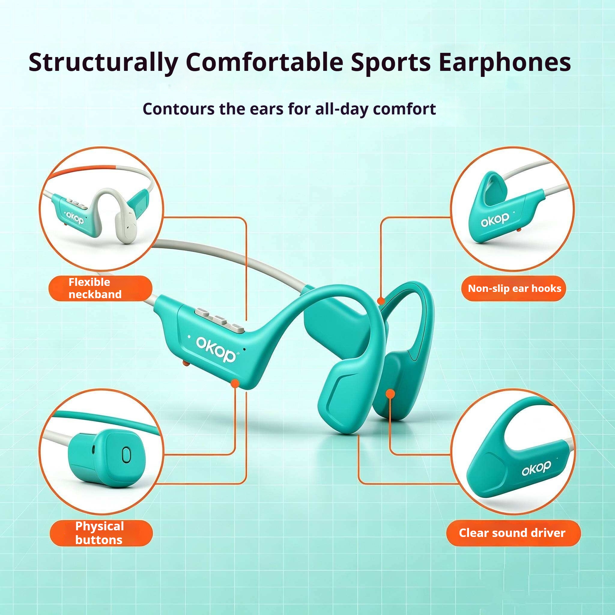 KP-23Ppro Best-selling Wireless Bluetooth Ear-hook Sports Headphones Waterproof Long Battery Life Factory Direct Stock photo 7
