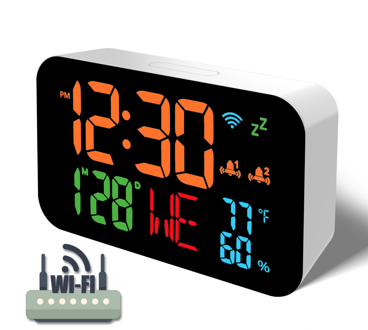 Temperature And Humidity Clock, Alarm Clock, Automatic Clock Calibration photo 1