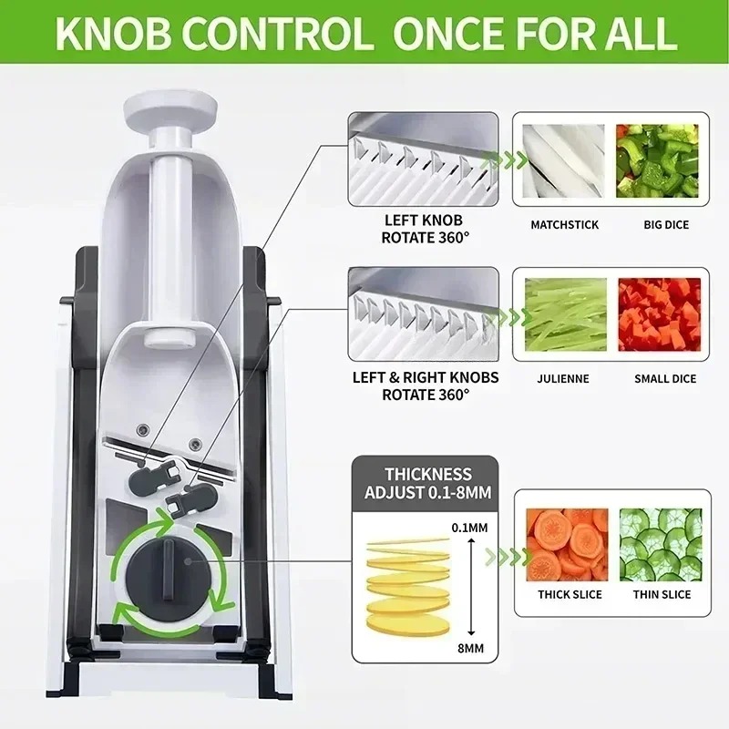 Safe Manual Kitchen Vegetable Cutter  Multifunction Salad Slicer, Potato Slicer, Cheese & Tortilla Tool  French Fry Cutter photo 3
