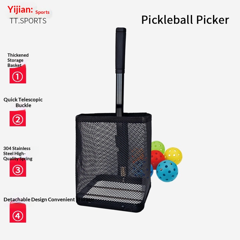 Pickleball Ball Retriever, Convenient Ball Pickup Frame That Eliminates The Need To Bend Over, Detachable, Portable Storage, Ball Collector photo 1