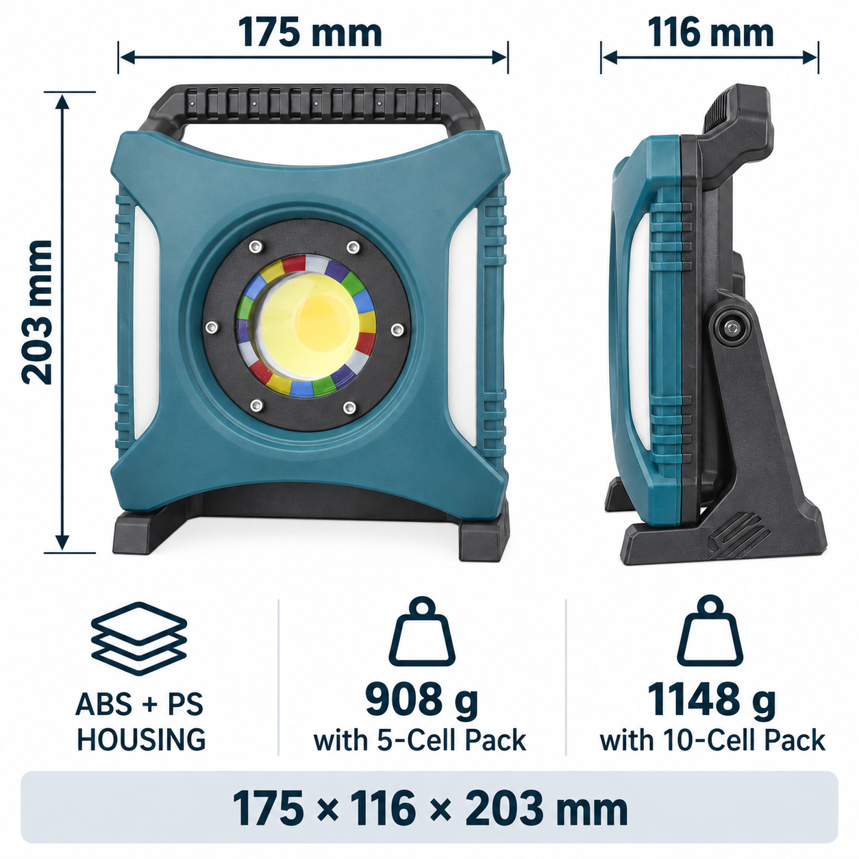 Rechargeable Type C COB Batteryversion 18650 W8144 1 3 Hour Runtime LED Flood Light Adjustable photo 6