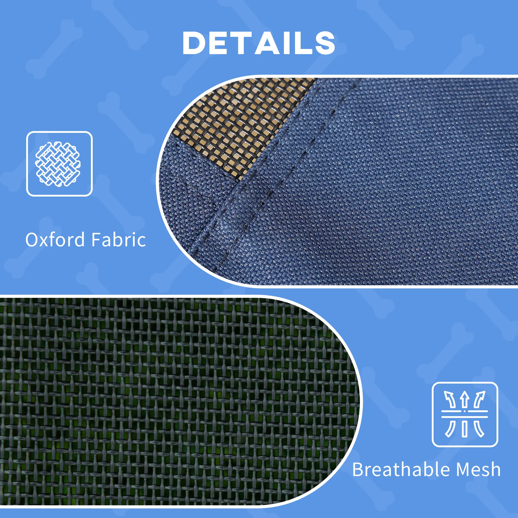 Elevated Dog Bed with Canopy, Portable Raised Dog Cot for L Sized Dogs, Indoor & Outdoor, 36" x 30" x 35", Dark Blue photo 3