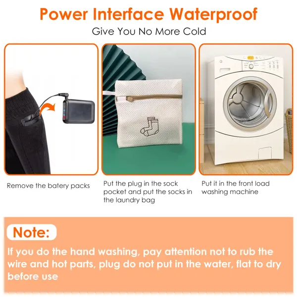 Electric Heated Socks for Men Women Battery Powered Heated Socks Rechargeable Feet Warmer with 4 Temperature Levels Indoor Outdoor Machine Washable photo 8