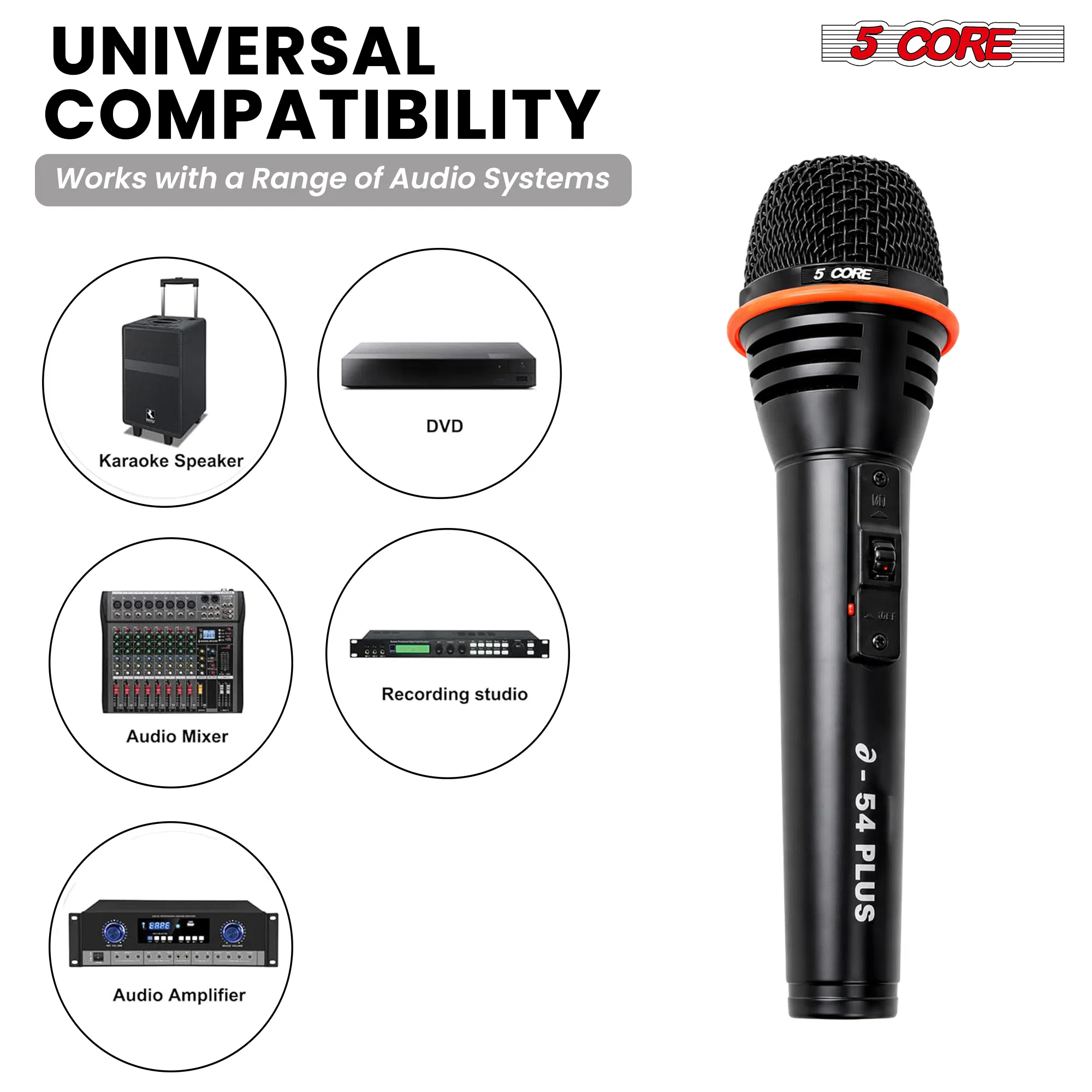 5Core Microphone Dynamic Mic Karaoke Singing Studio XLR Mics Handheld Microfono photo 5