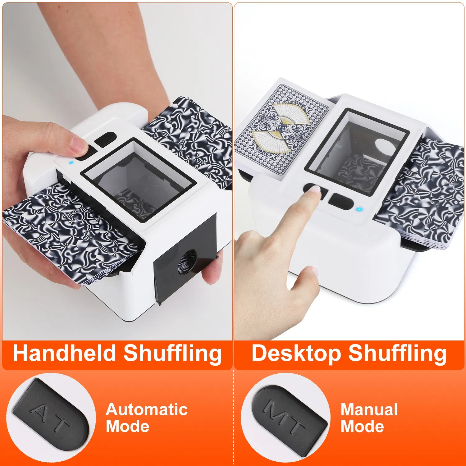 Fast 2-Deck Rechargeable Card Shuffler – 2-Sec Shuffle, Auto & Manual Modes, 2000 mAh Battery for 2 300 Decks, Fits Poker/UNO/Narrow Cards, Portable for Game Night & Travel photo 3