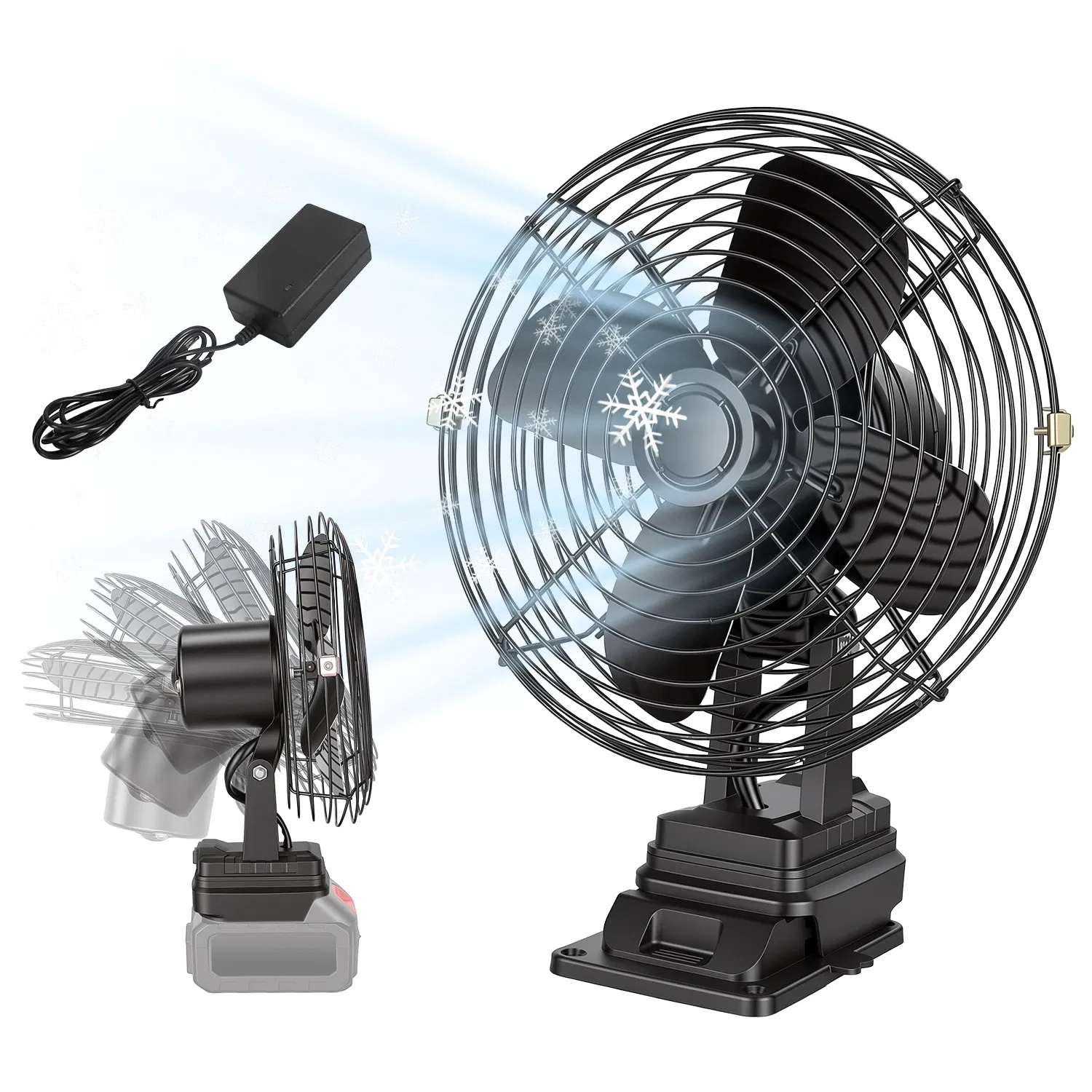 9.06In Portable Jobsite Fan Compatible with 21V Makita Battery Cordless Workshop Fan with 2 Speeds for Jobsite Garage Power Outages(Battery Not Included) photo 3
