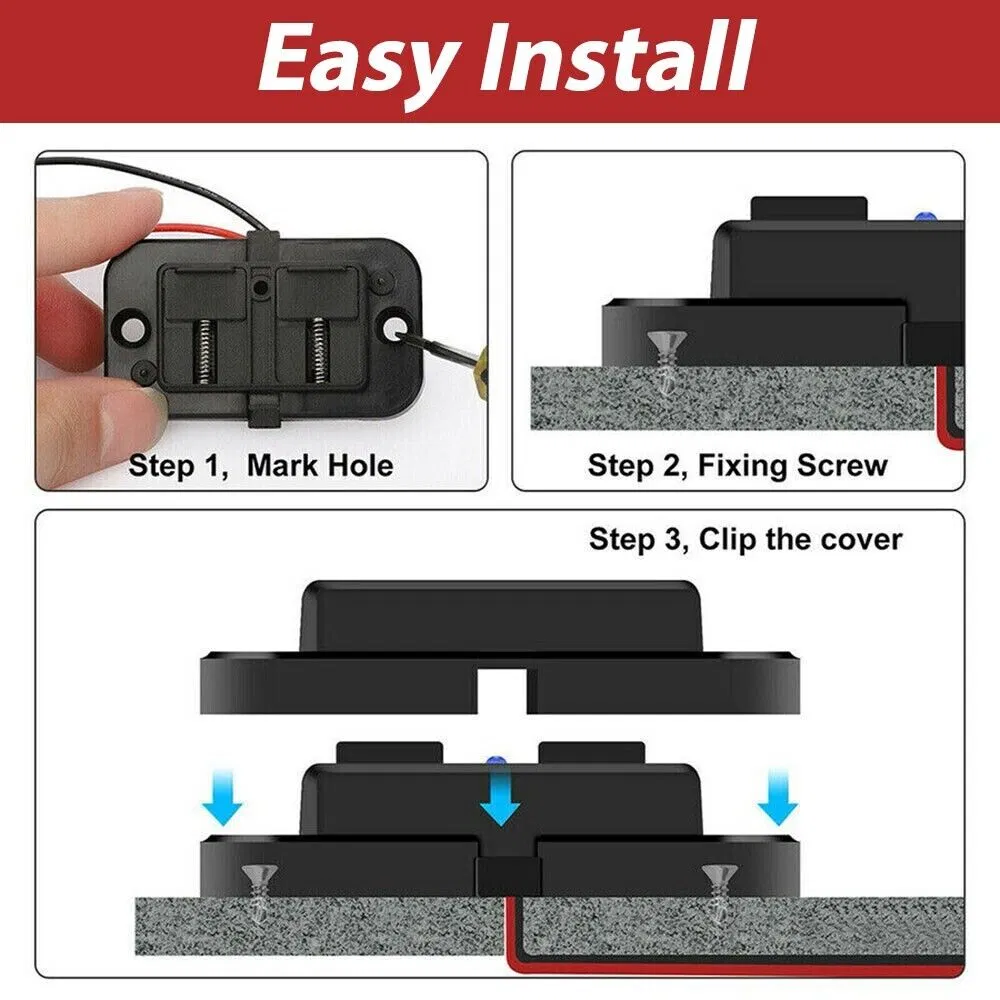 12-24V 4.8A Dual USB PD QC3.0 Car Boat RV Fast Charger Socket LED Power Outlet photo 3