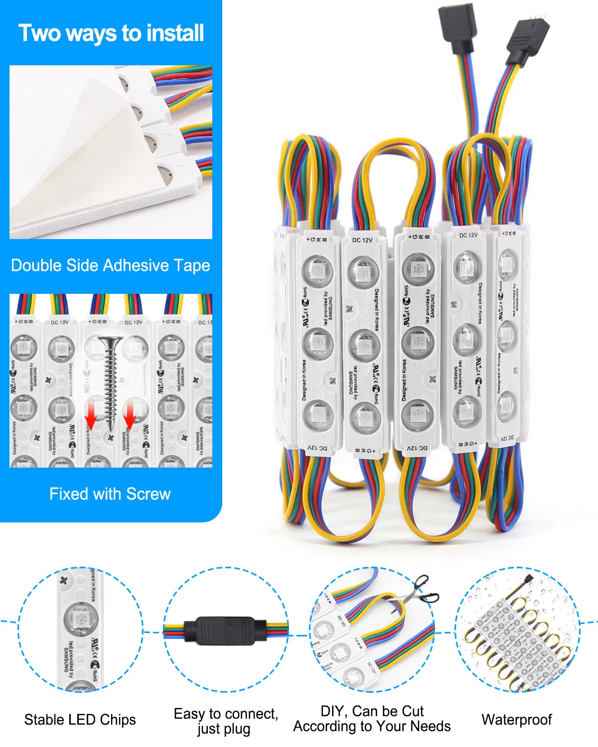 Waterproof 5050 SMD RGB LED Module Light Store Front Window Letters Sign Lamp (TK/TEMU self-picked up orders) photo 7