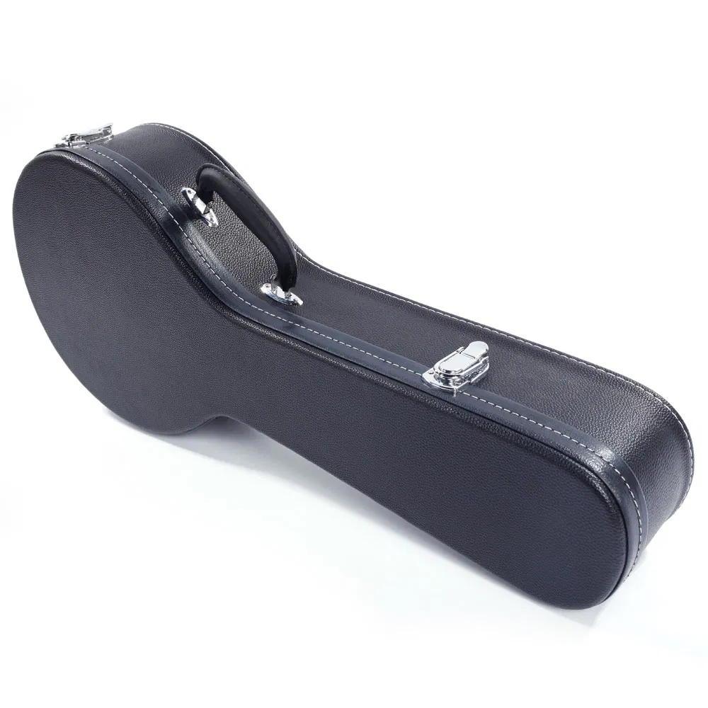 [Replace 78204243]Hardshell A-Style Microgroove Pattern Leather Wood Mandolin Case Black photo 6