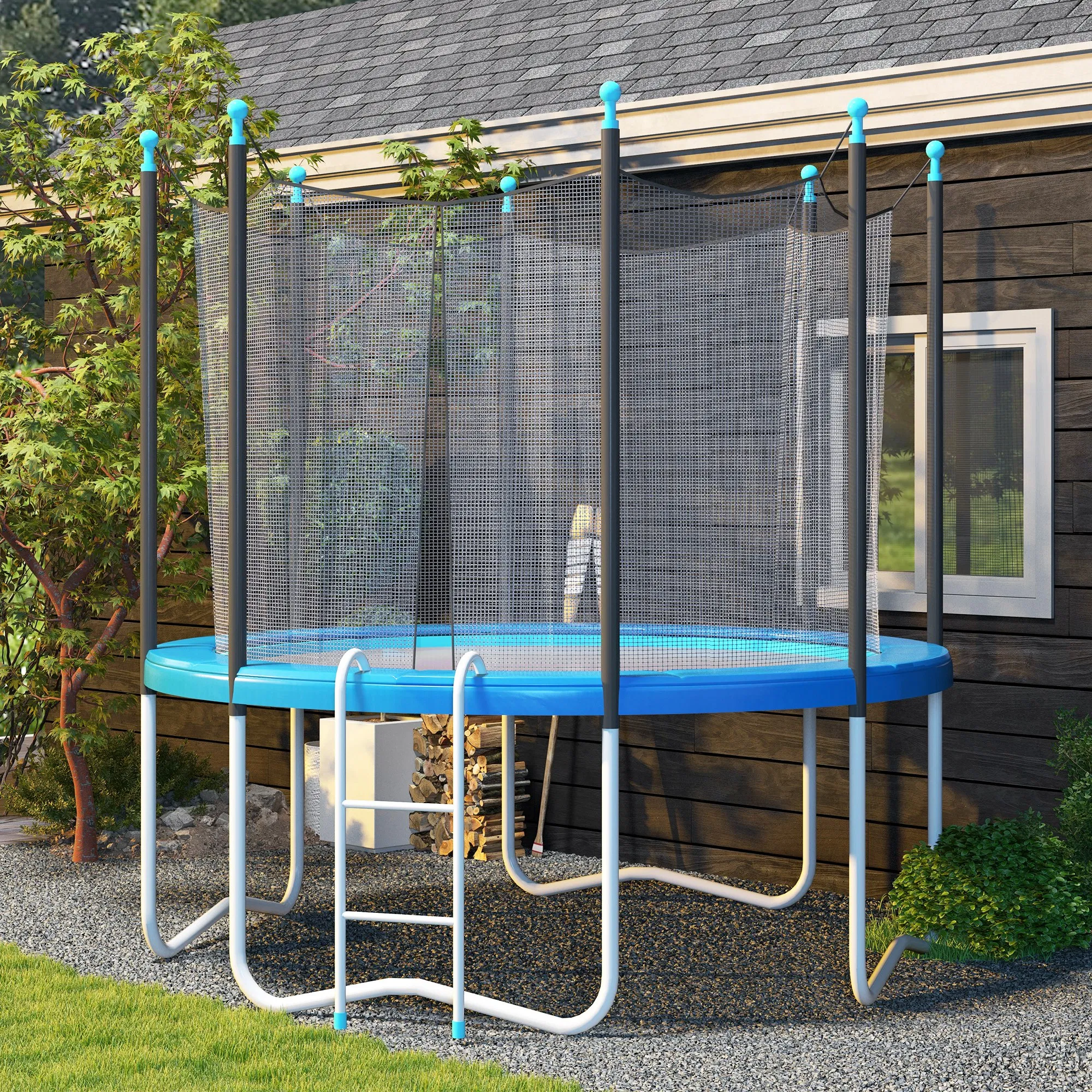 14ft Trampoline Replacement Pad Trampolining Replacement Jump Bounce Exercise GYM Pad Only Light Blue photo 5