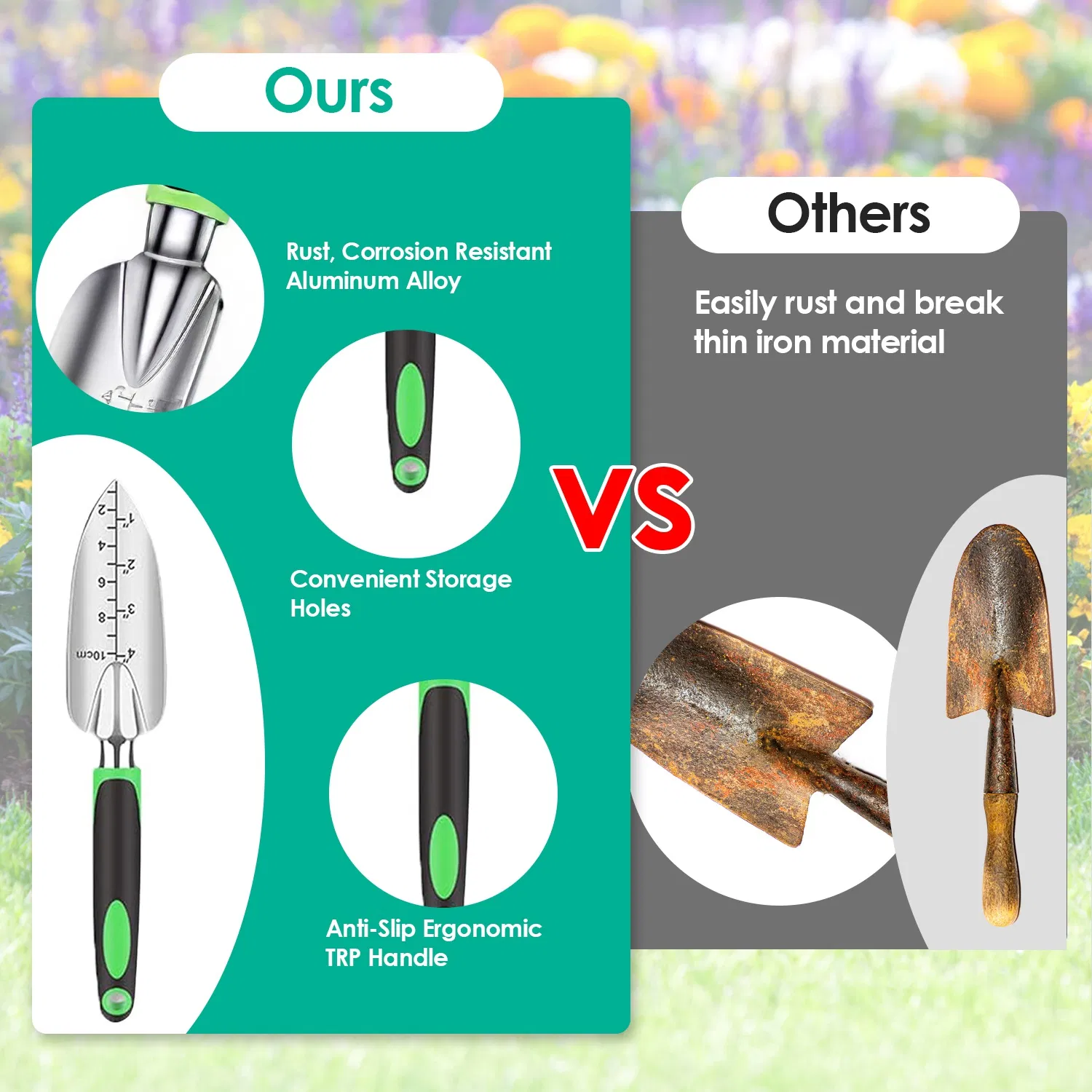 Aluminum Alloy Gardening Hand Tools 13-Piece Set, Multi-Function Garden Kit with Oxford Carry Bag, Plant Tags, Pruning Shears for Planting, Weeding & Outdoor Yard Maintenance photo 6