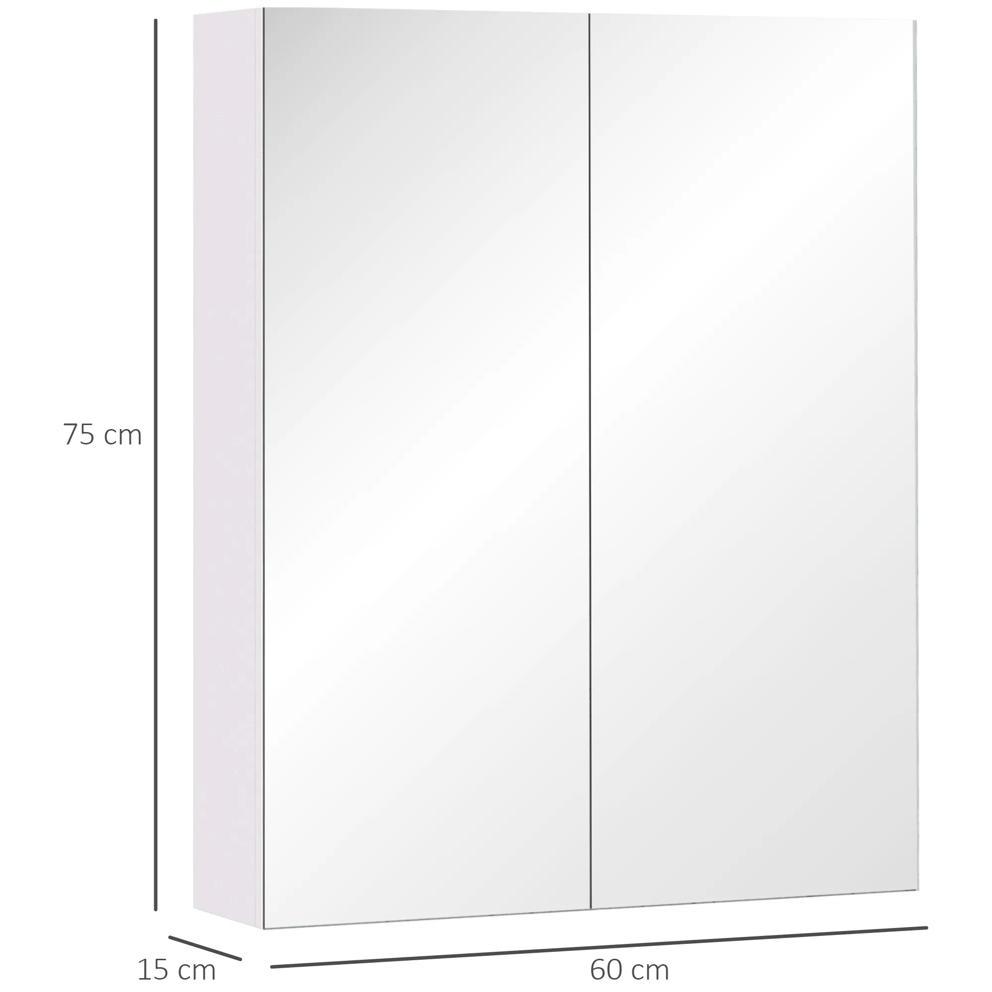 Wall Mount Medicine Cabinet with Mirror, Bathroom Mirror Cabinet Storage Organizer with Adjustable Shelf, Double Door Cupboard, Soft Closing, 23.5" x 29.5", Light Lilac photo 6