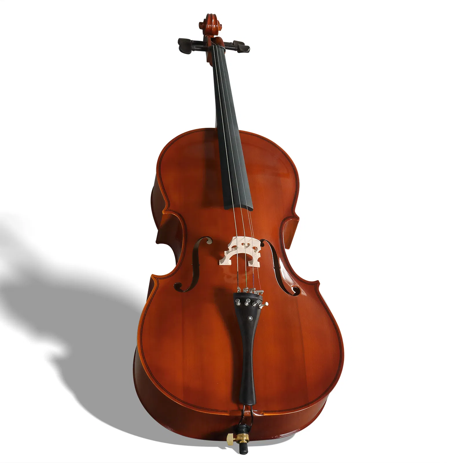 Full Side 4/4 Natural Color Spruce Panel Cello Tiger pattern process with Bag Bow Rosin Bridge Strings photo 3