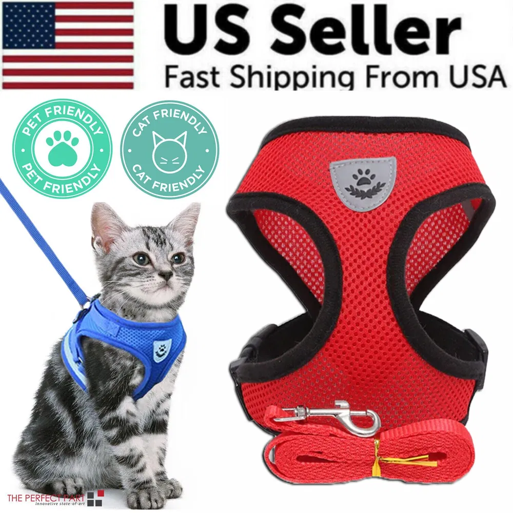 Cat Dog Pet Harness Adjustable Control Vest Dogs Reflective S M L XL Leash photo 5