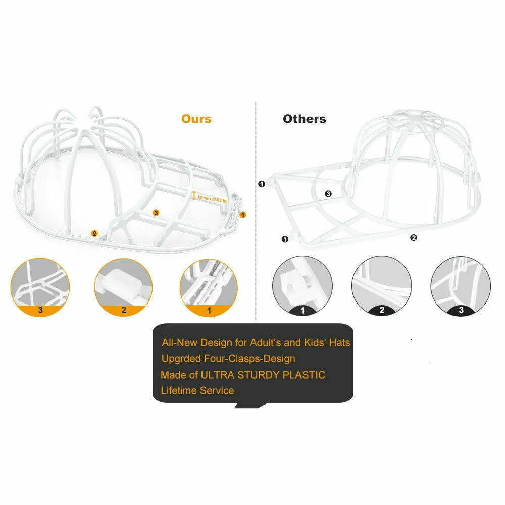 3 Pack Hat Washer Baseball Cap Cleaner Machine Washing Cage Holder Frame Net New photo 2
