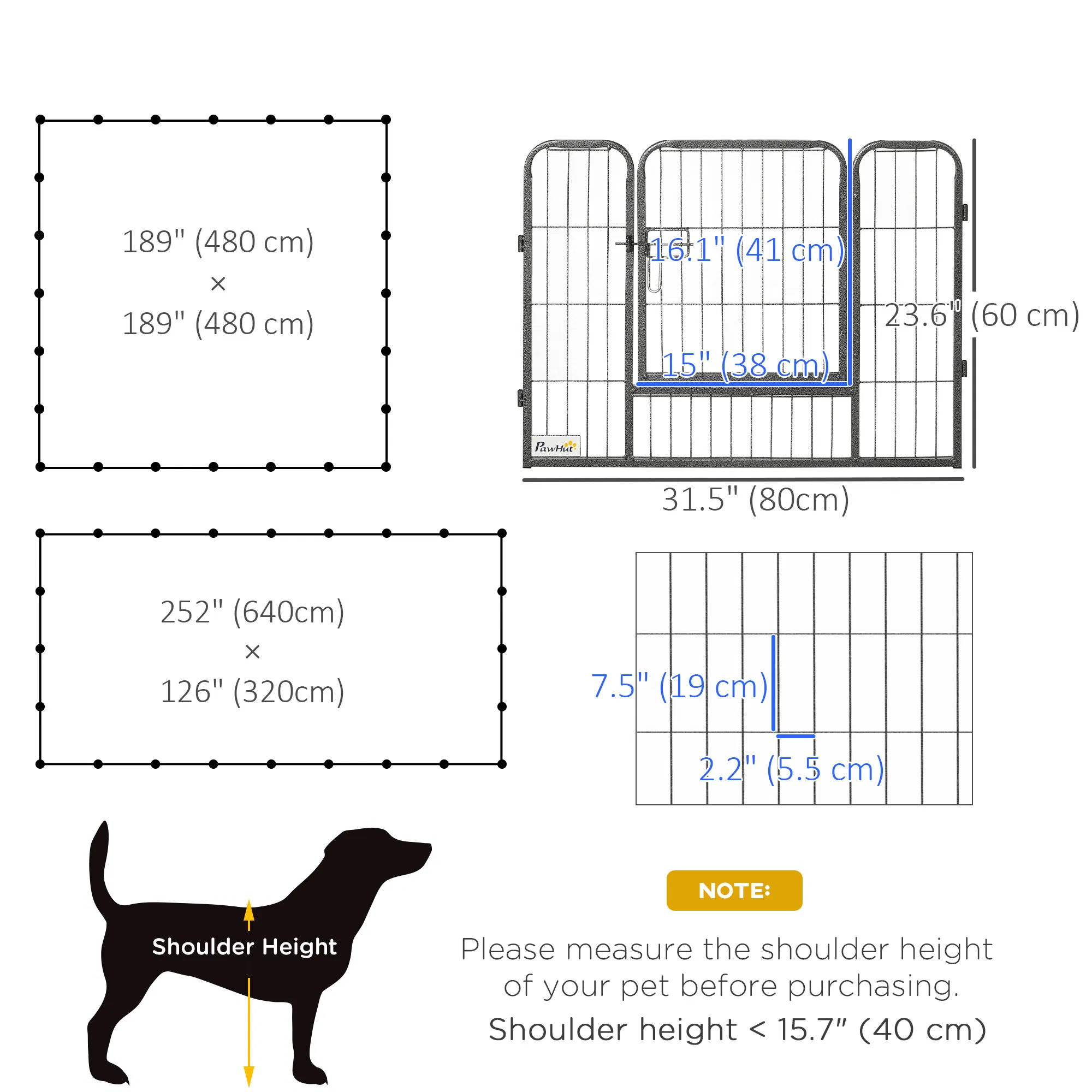 24 Panel 24" Height Heavy Duty Dog Playpen for Small Medium Dogs, Grey photo 5