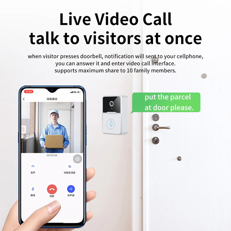 Wireless Security Smart WiFi Doorbell Intercom Video Camera Door Ring Bell Chime photo 3