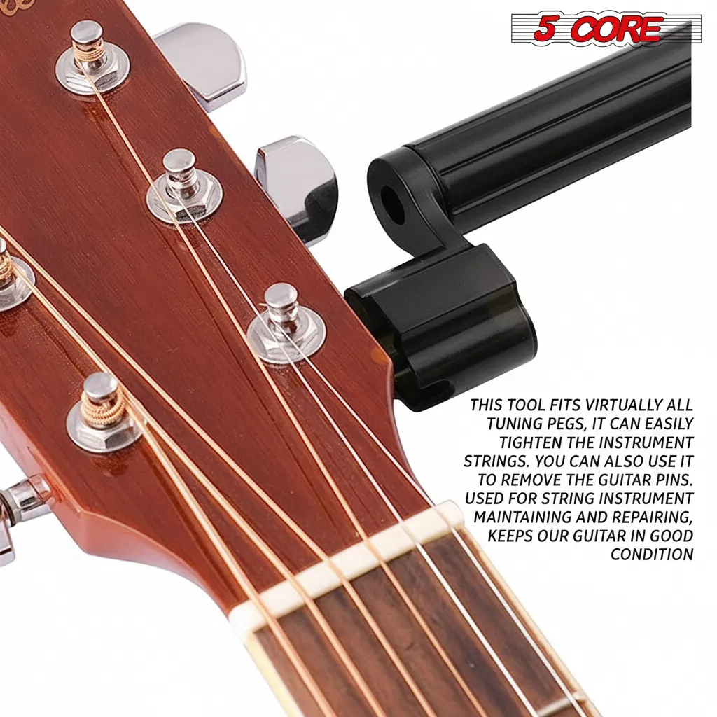 5Core Guitar String Winder 5Pcs Professional Guitars Tools Peg Winder with Bridge Pin Remover photo 4