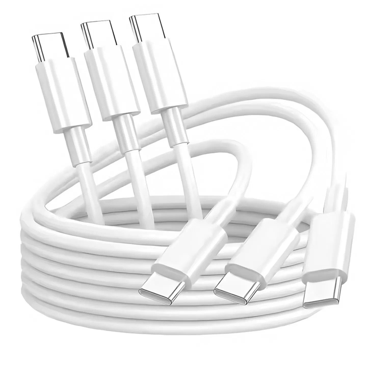Type C - C TypeC data cable, 60W fast charging data cable (3A) - 1.5 meters white USB-C to USB-C PD fast charging cable | Compatible with i compatible iPhone, Android devices, iPad, etc. - Durable photo 8