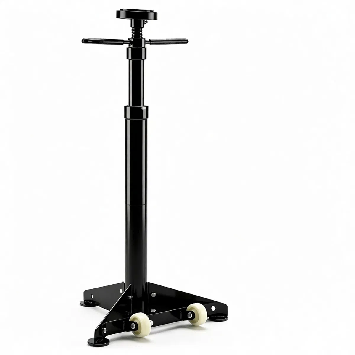 Adjustable Underhoist Support Jack Stand, 1654 LBS Max Load Triangular Base Hoist Support Stand with Rolling Wheels Anti-Slip Rubber Platform for Professional & Home Workshop Car Maintenance - Black photo 6