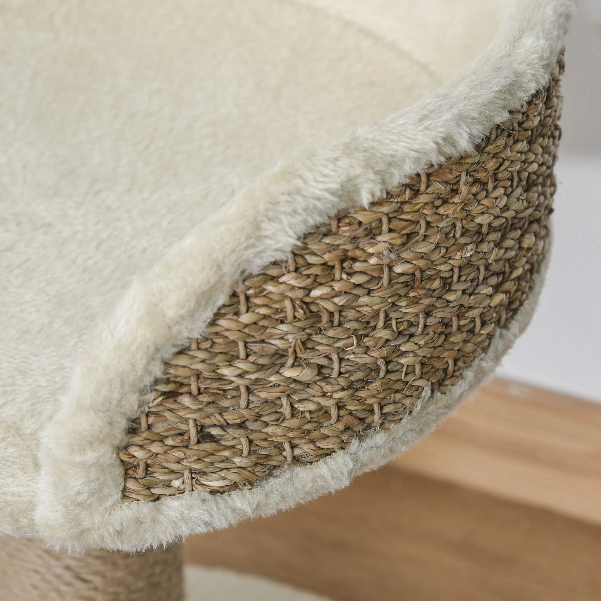 Cat Tree with Scratching Post, Toy Ball, Perch, Small Cat Tower for Indoor Cats - 16" x 16" x 19", Beige photo 3